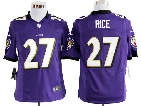 NFL Baltimore Ravens 27 Ray Rice Mens Purple Jersey